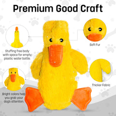 FGA MARKETPLACE Duck Flat No-Squeak Toy no-stuffing visible to prevent leaks