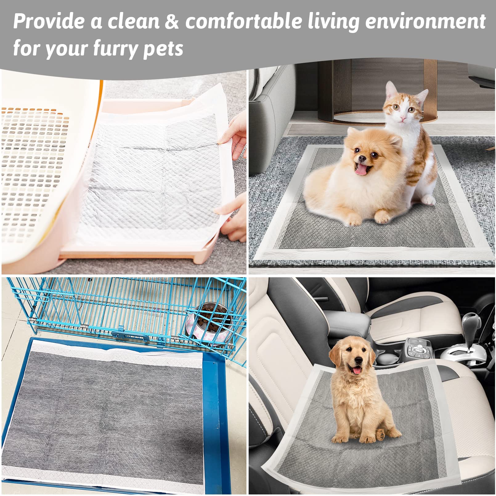 Fhiny rabbit pee pads bottom film prevents leaks and protects floors.
