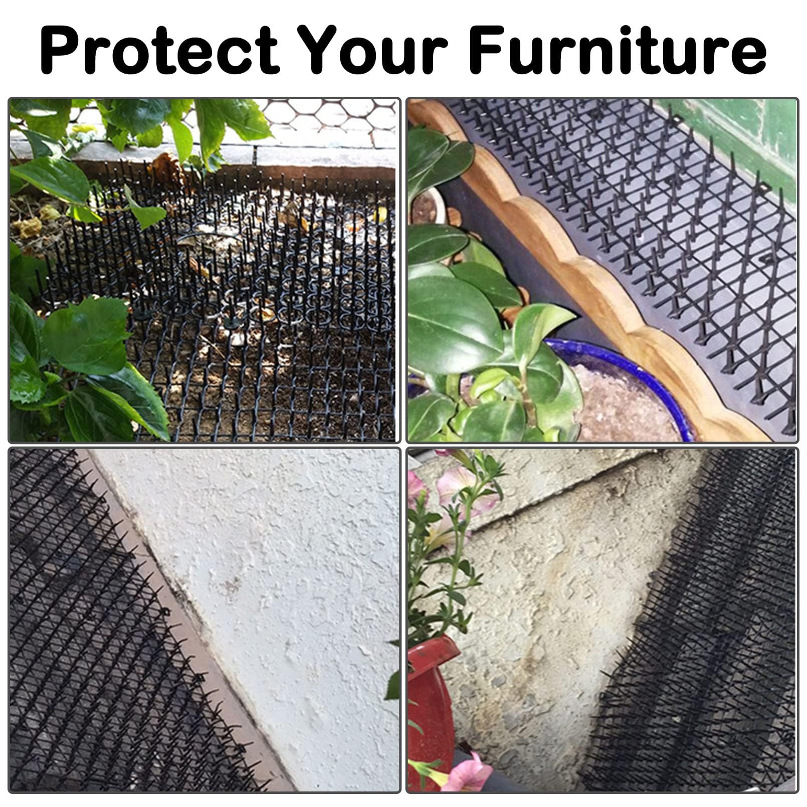 Fhiny mat placed on a balcony demonstrates space saving garden protection.
