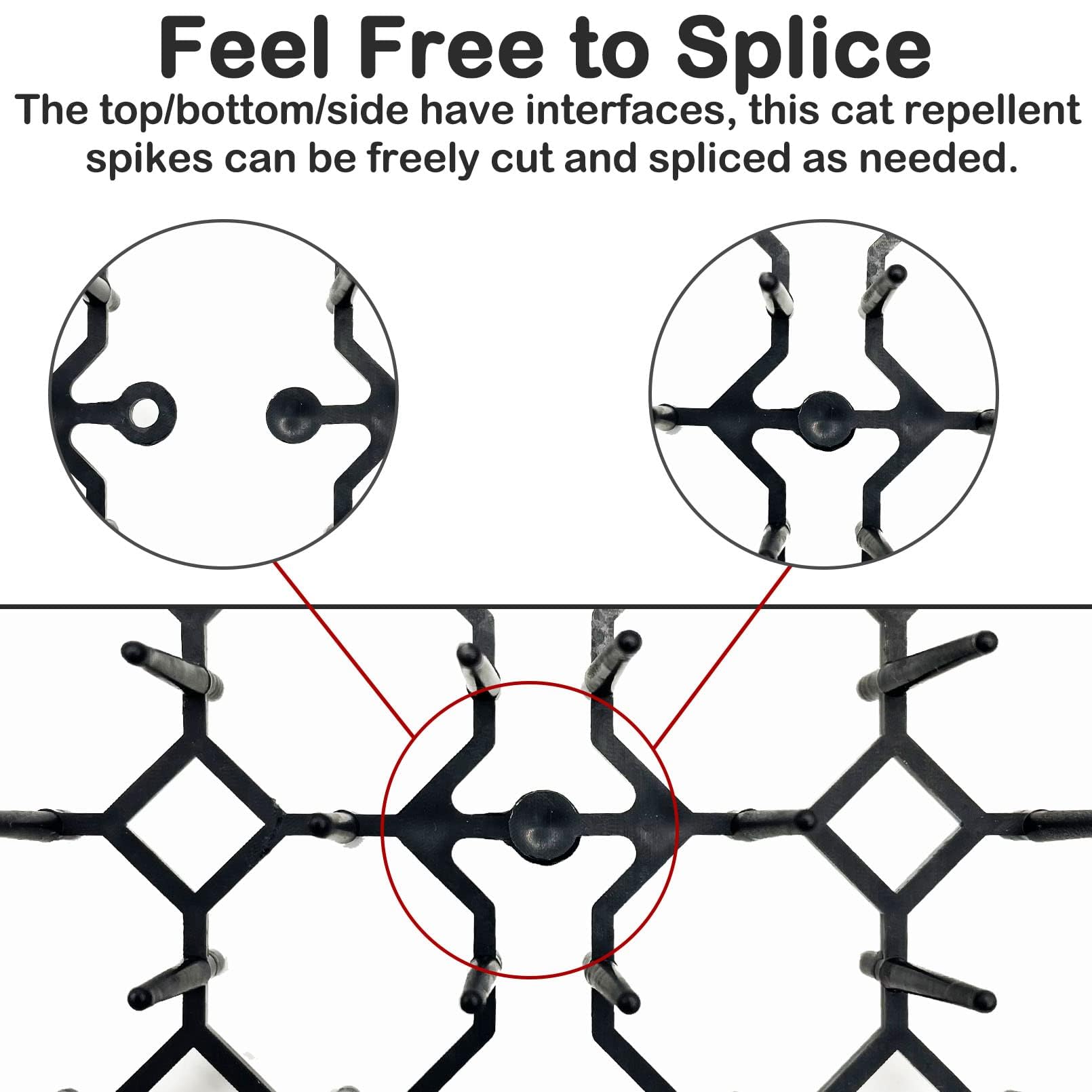 Close up of Fhiny spikes illustrating a gentle deterrent for restricted areas.