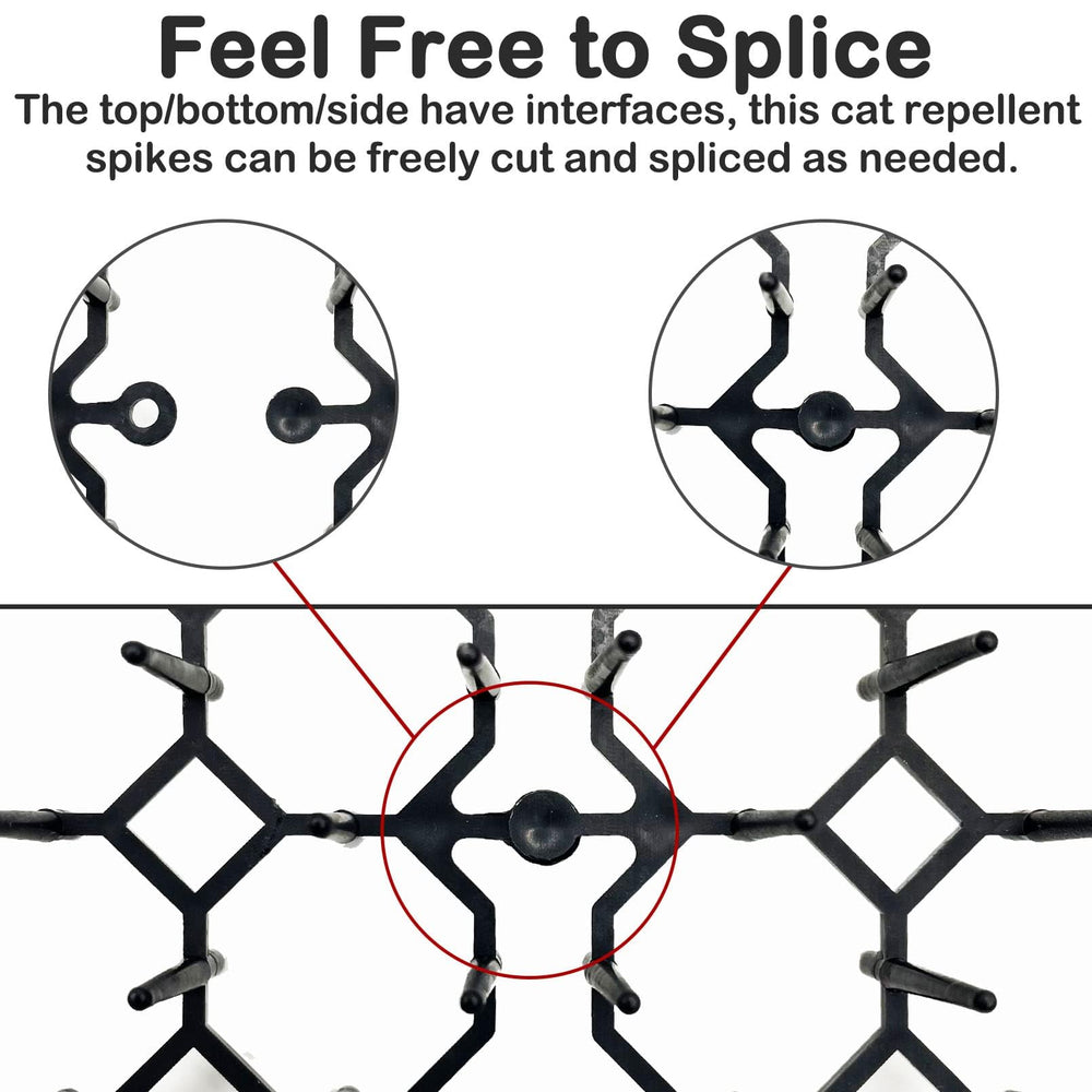 Close up of Fhiny spikes illustrating a gentle deterrent for restricted areas.