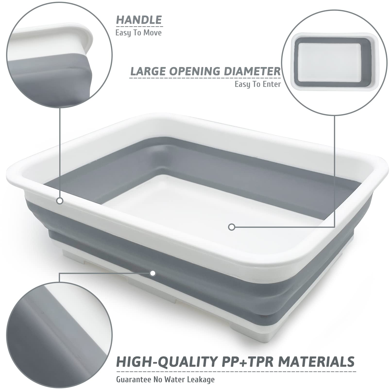 Fhiny Cat Litter Pan with padded feet protecting floors during use.