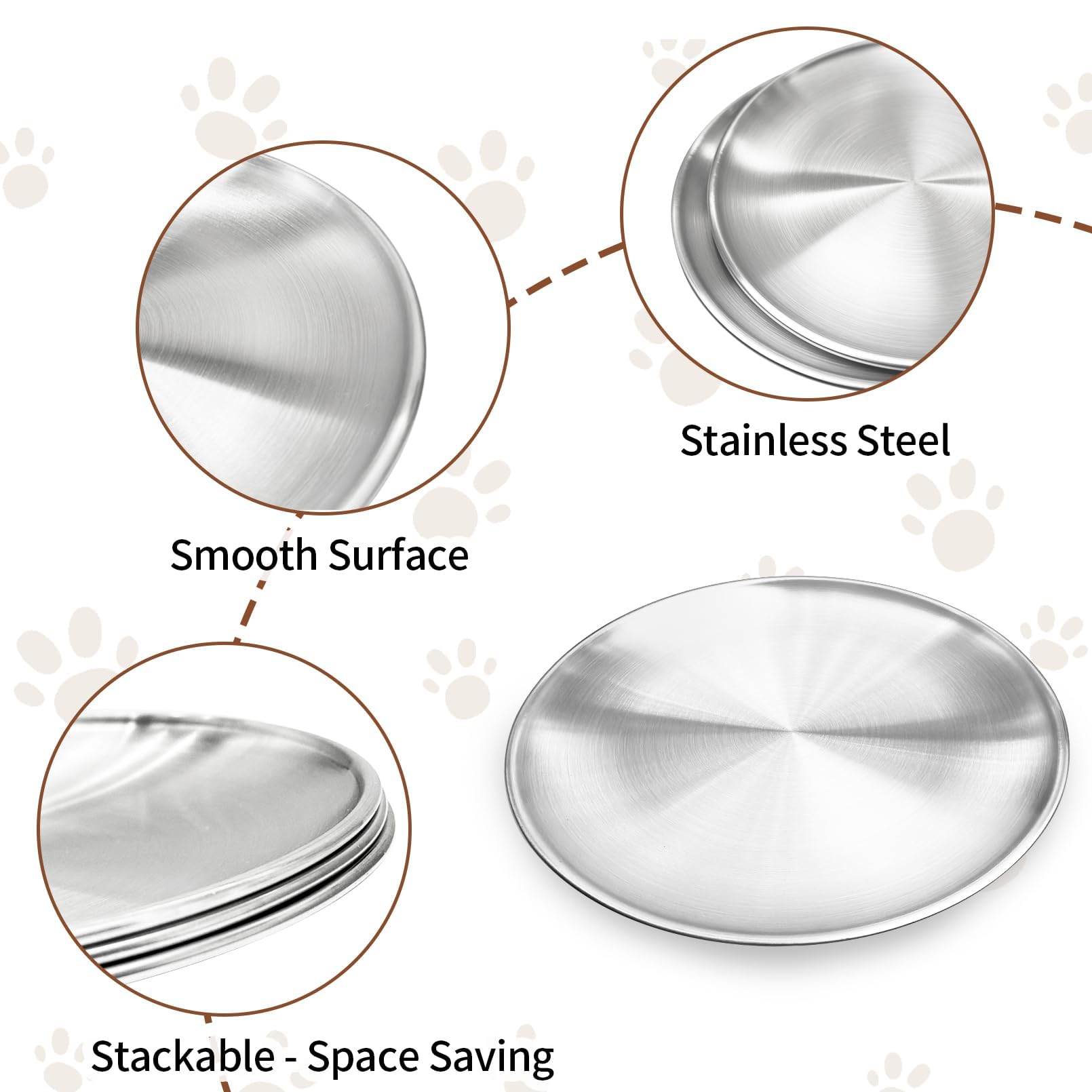 Fhiny durable stainless steel construction keeps bowls sturdy for daily use.