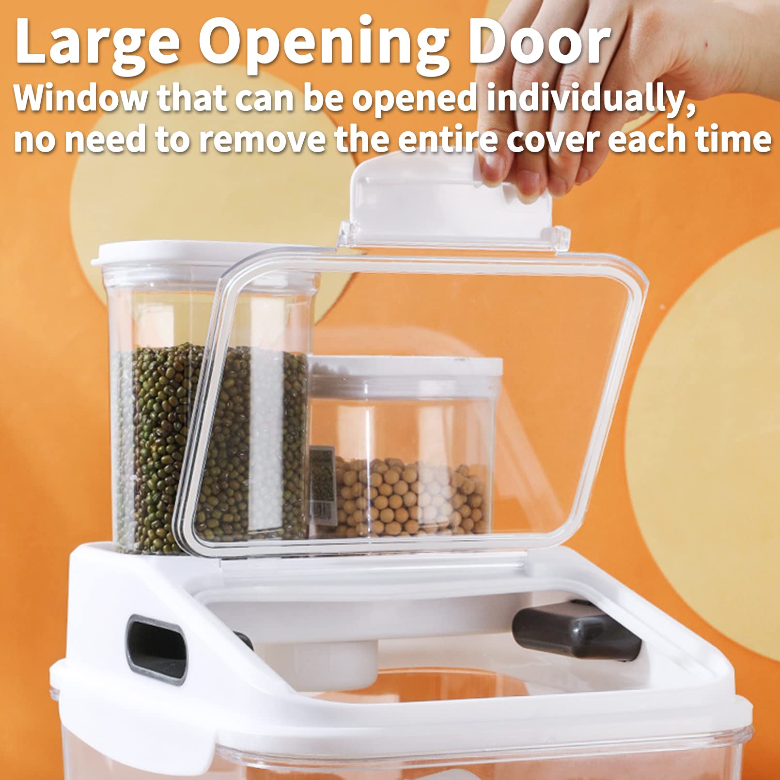 Fhiny dog food storage container lid closeup highlighting airtight seal for freshness