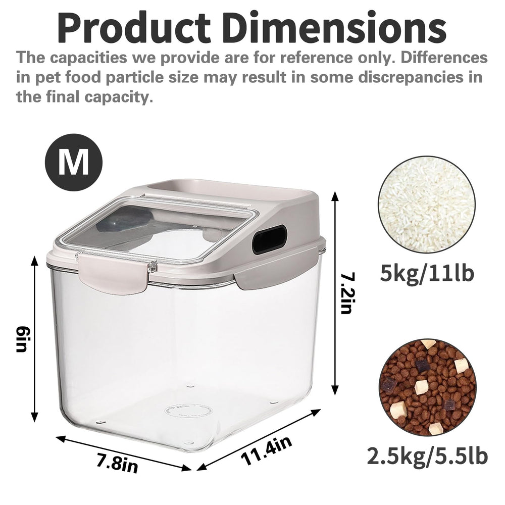 Fhiny dog food storage container side handles for easy lifting