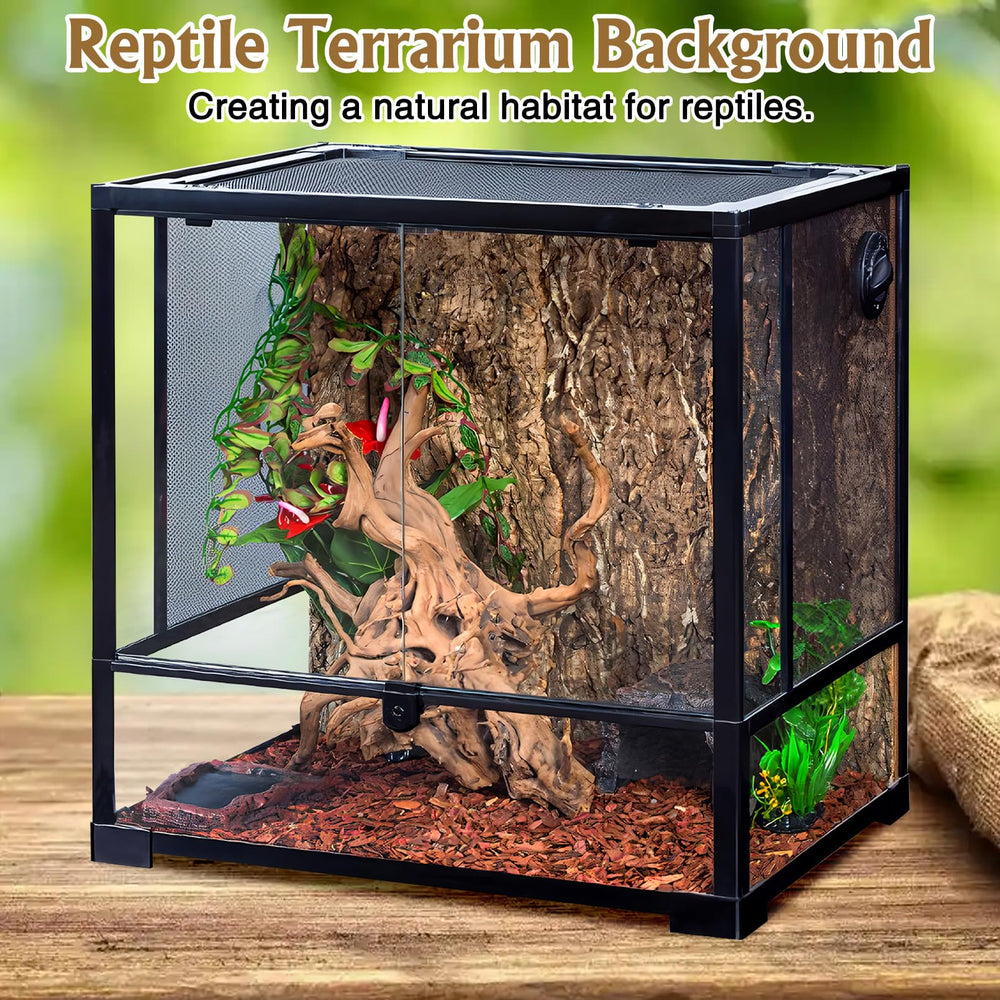 Fhiny easy-clean backdrop for terrariums, rinse or brush away dust.
