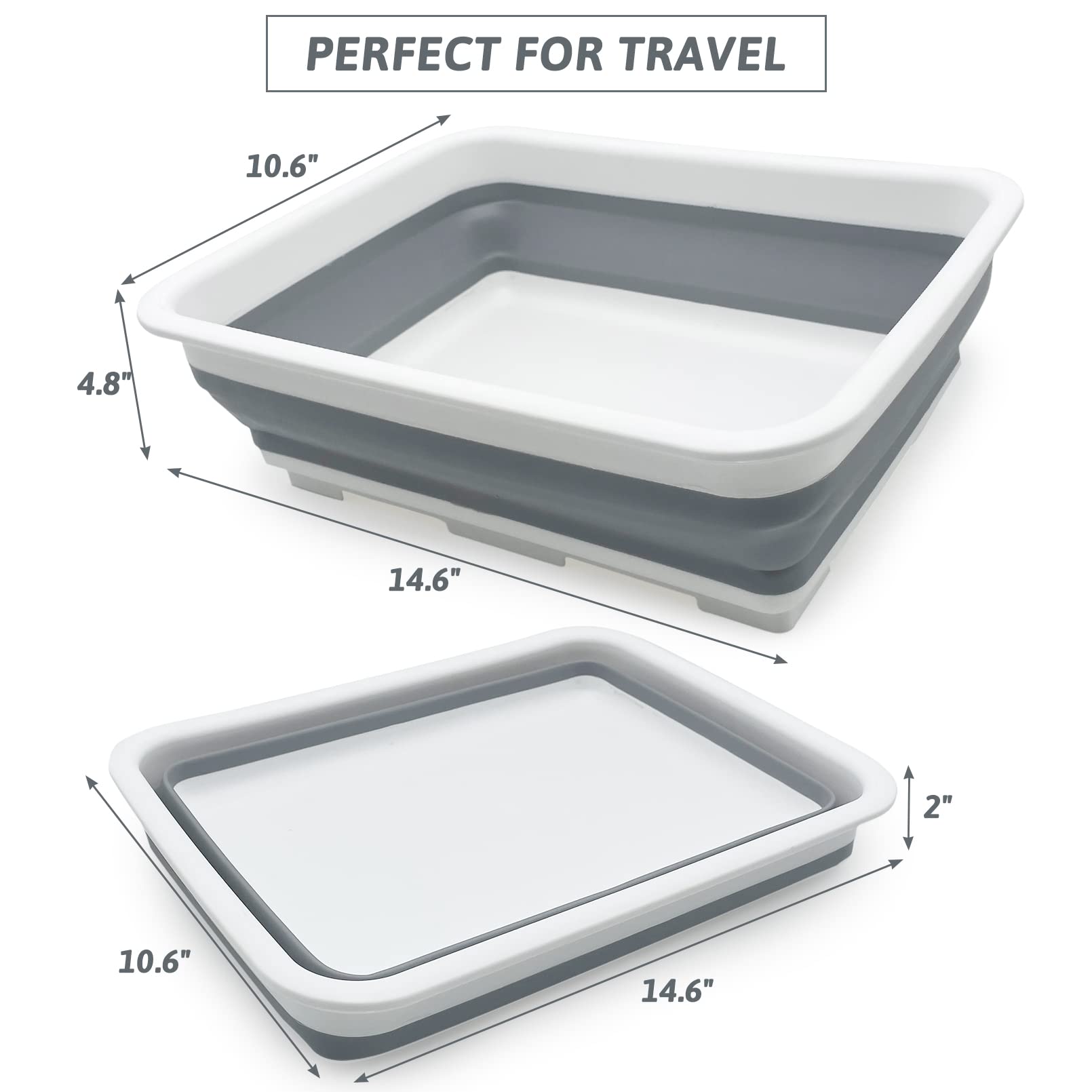 Fhiny Foldable Litter Box with a side carry handle for easy transport.