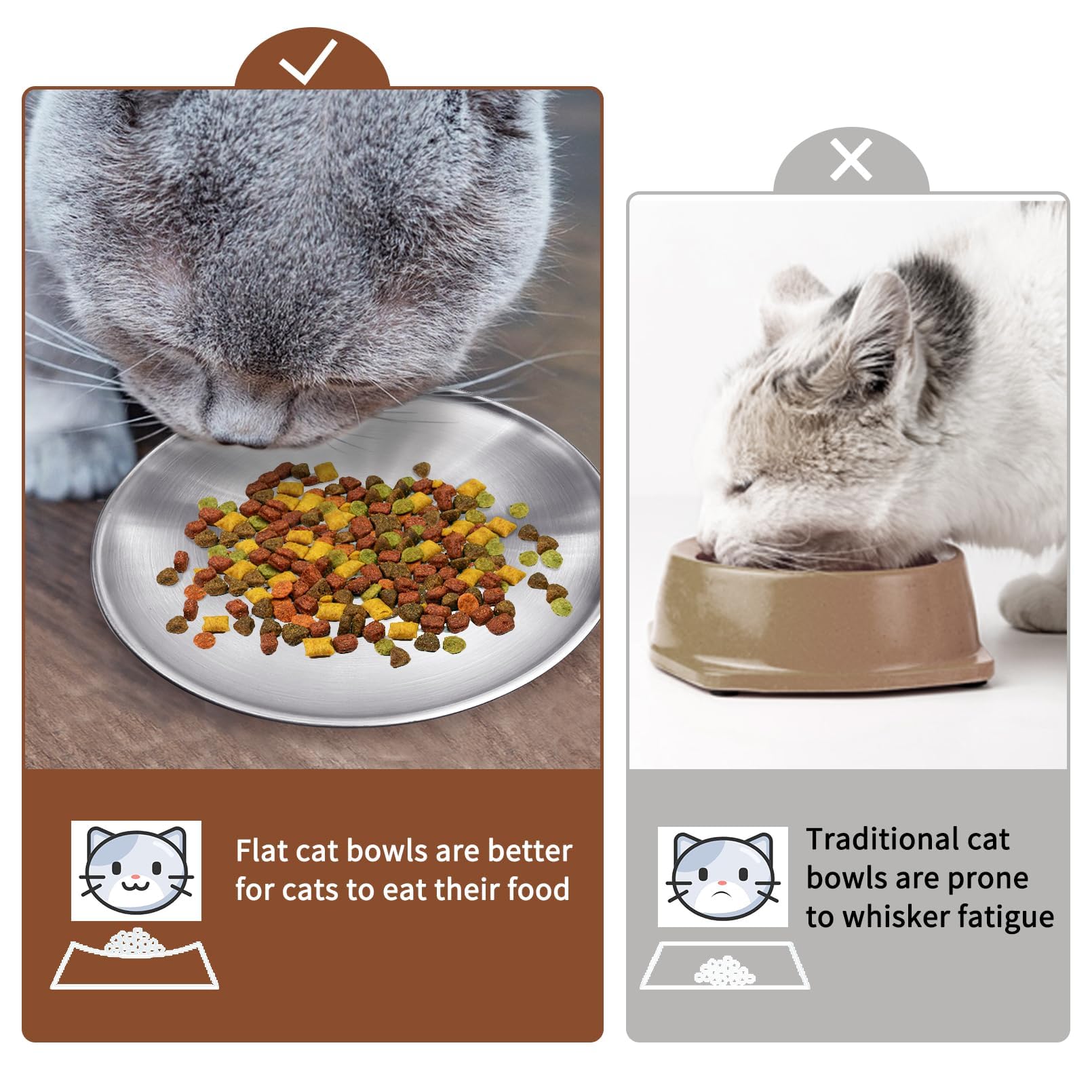Fhiny dishwasher-safe cat bowls enable quick cleanup after meals.