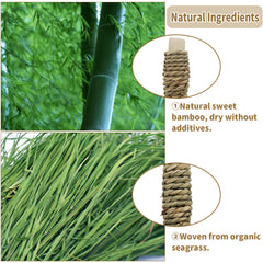 Fhiny natural seagrass close-up highlighting safe chew material.
