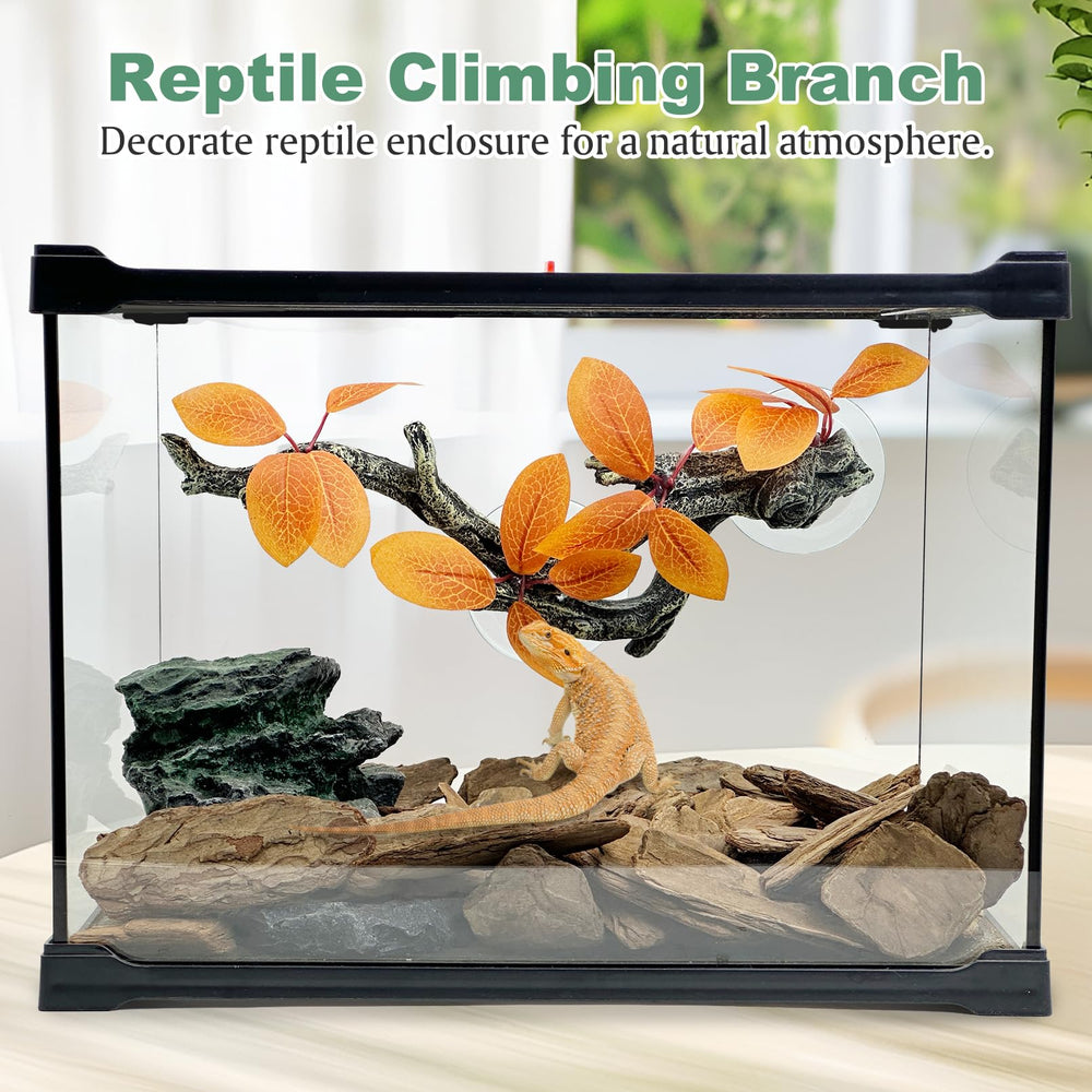 Fhiny reptile branch with suction cups for stable terrarium mounting