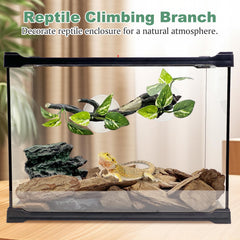 Fhiny reptile branch with strong suction cups ensures secure attachment in terrariums.