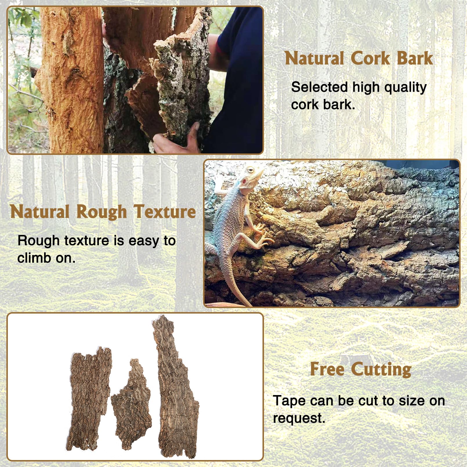 Fhiny reptile habitat backdrop cork provides natural camouflage and enrichment.