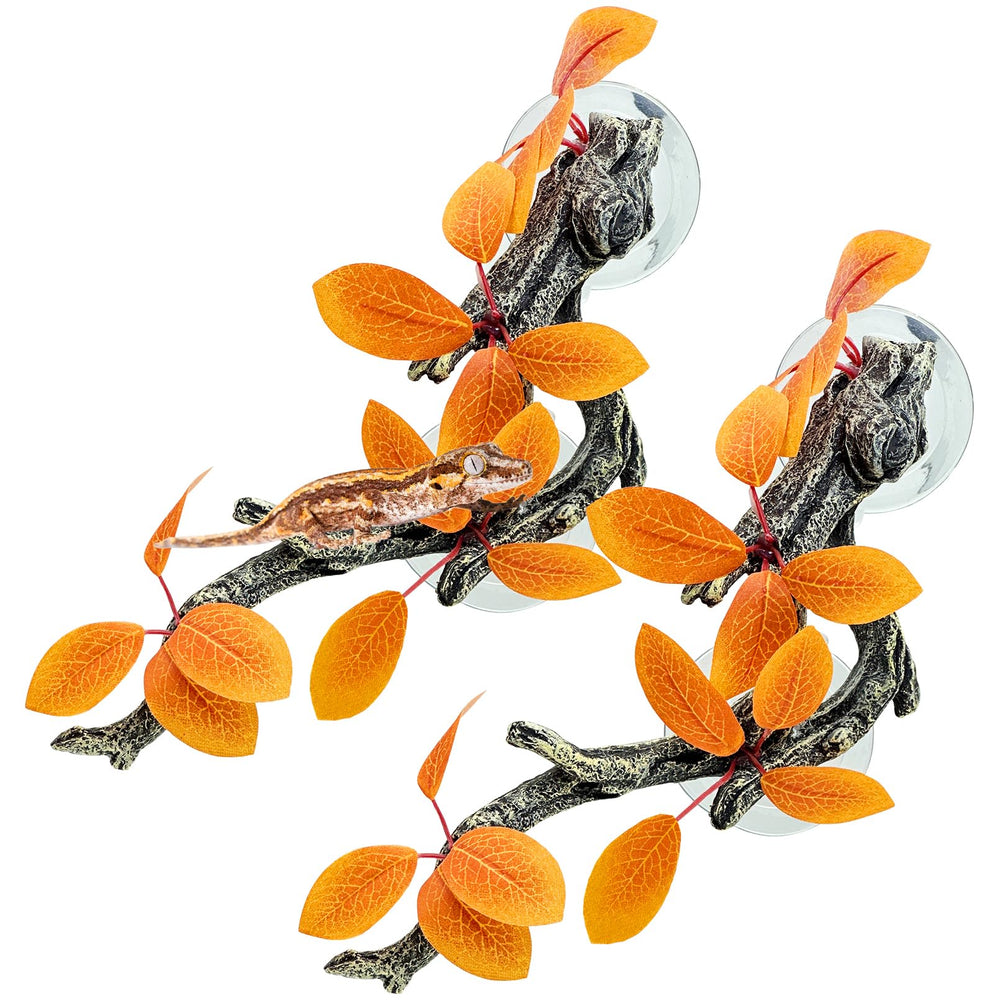 Fhiny snake climbing branch with suction cups for secure reptile play