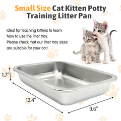 Fhiny stainless-steel kitten litter box flat bottom for stable use