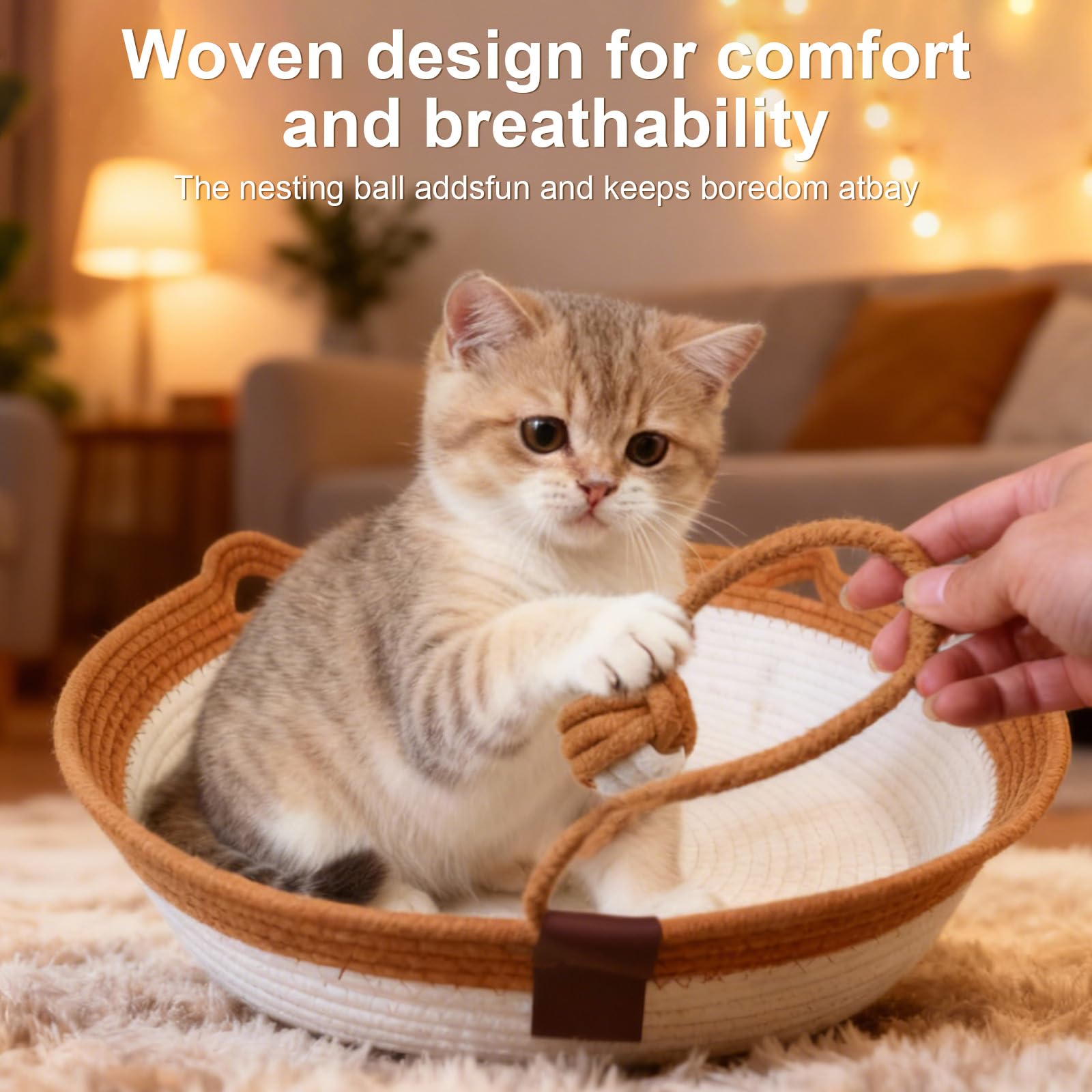 FHKPET Instinct Basket four-strand rope ensures durable shape.