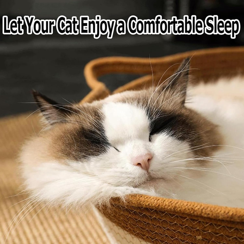 FHKPET Stimulicat Cat Bed Rope Cotton showcases handwoven rope texture for durability