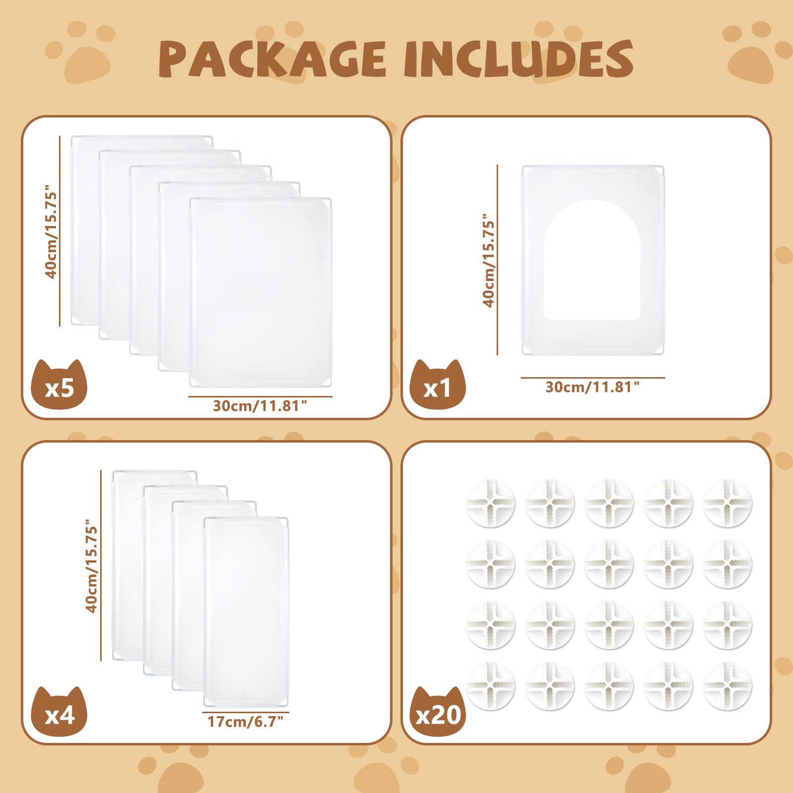 FHTONGE 80cm by 51cm by 40cm dimensions fit most litter boxes for spacious use
