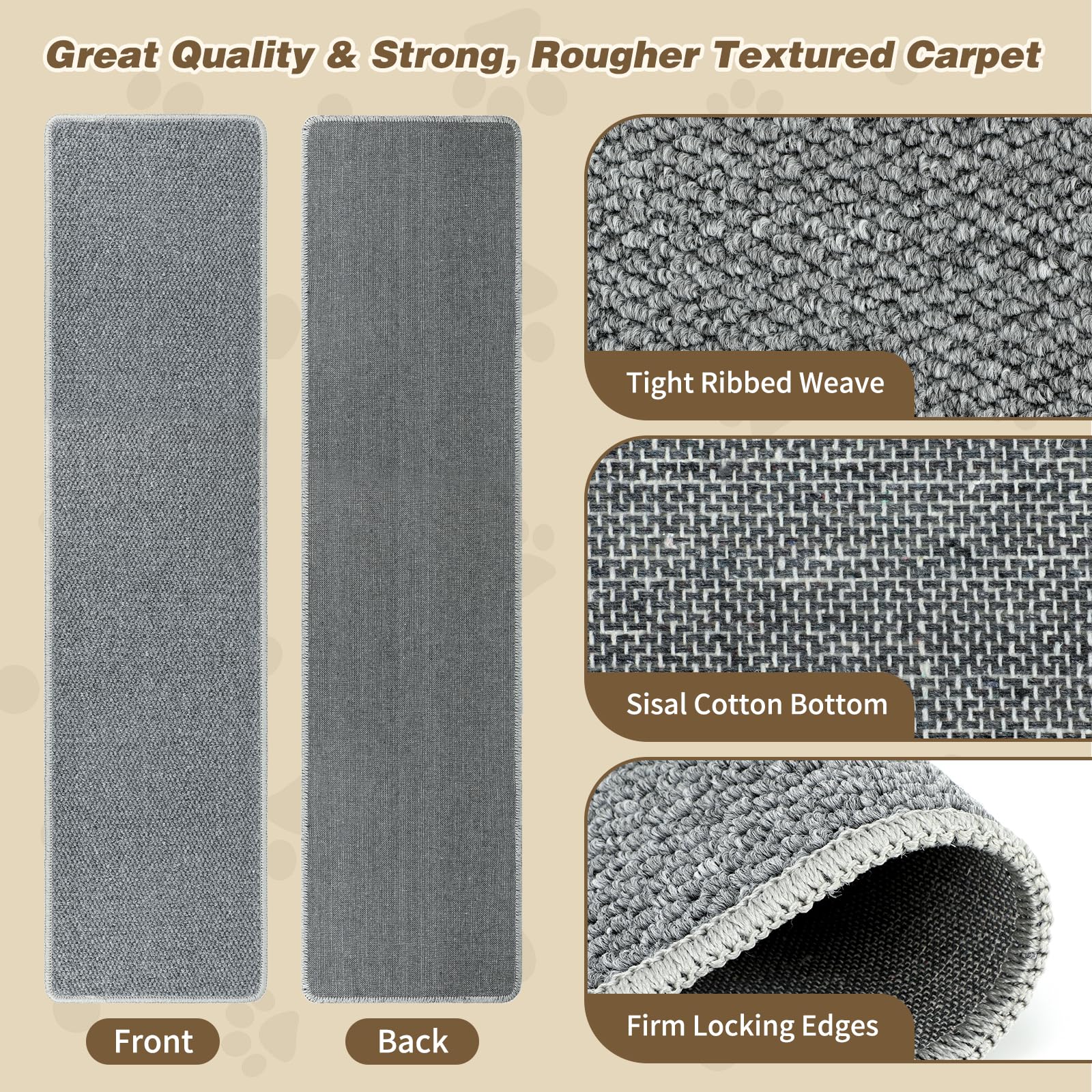 FHTONGE sisal-like back panel adds durable support.