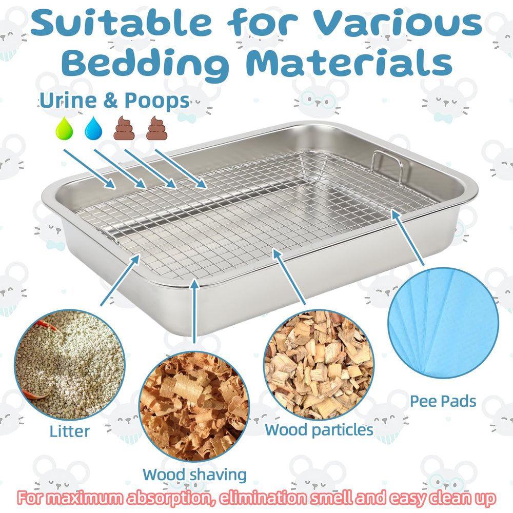 FHTONGE bottom tray with bedding area helps absorb moisture.