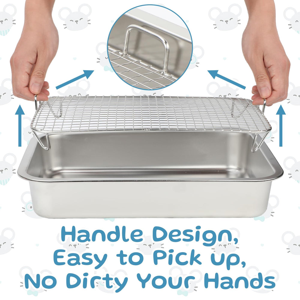 FHTONGE easy-clean stainless steel tray resists odors and staining.