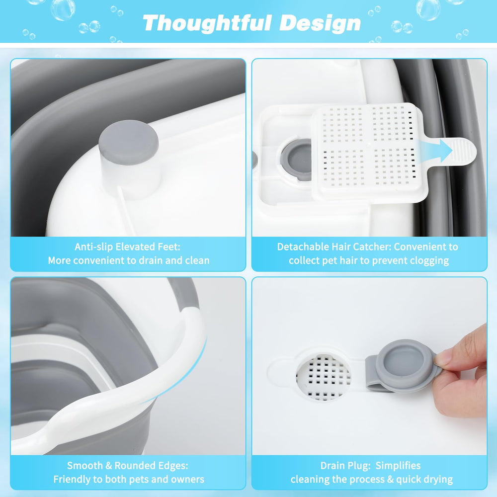 FHTONGE hair-filtering design keeps debris out of the drain for easy cleanup.