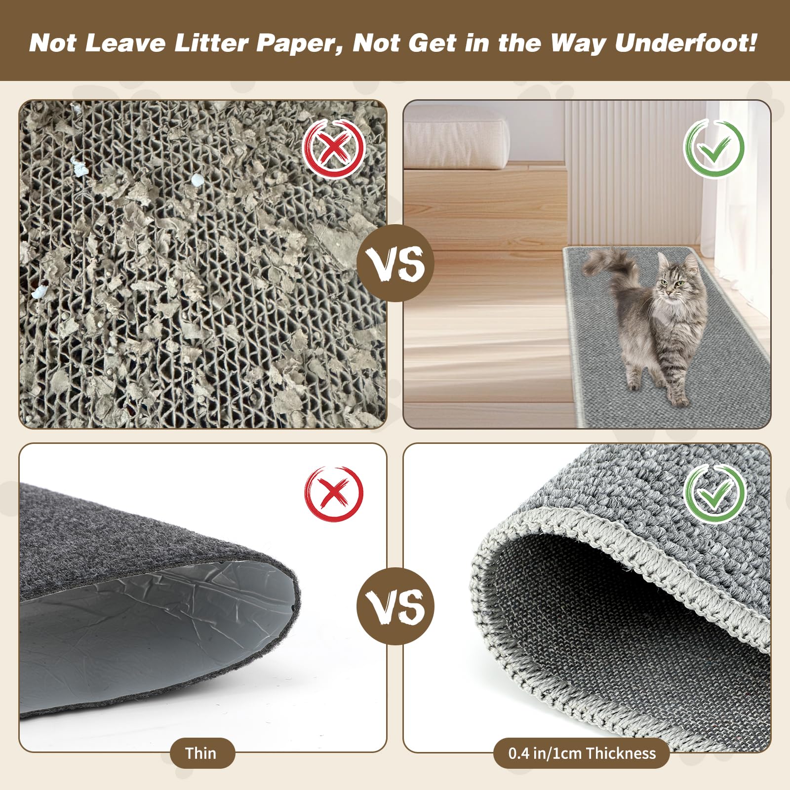FHTONGE extra large surface supports multiple cats scratching and stretching.