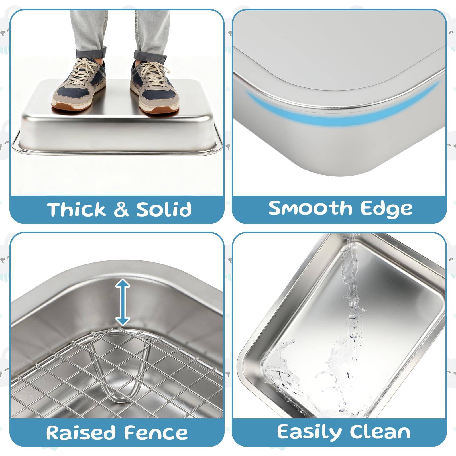 FHTONGE litter grid with handle for quick removal and maintenance.
