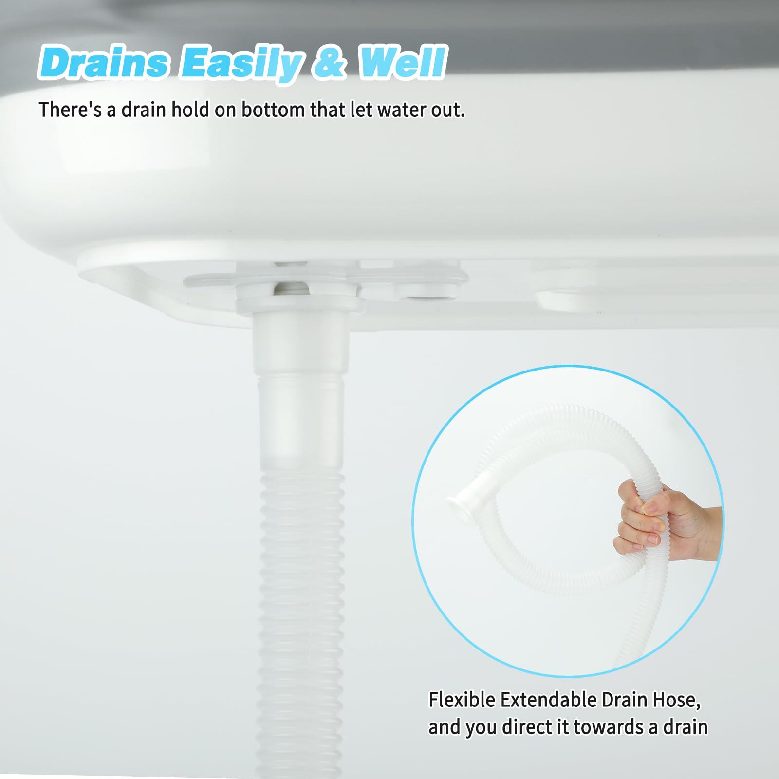 FHTONGE portable tub ideal for home or RV trips.