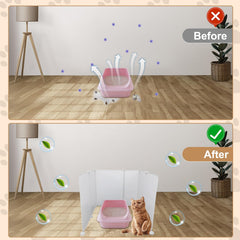 FHTONGE privacy screen for open-top litter pans gives shy cats a safe space.
