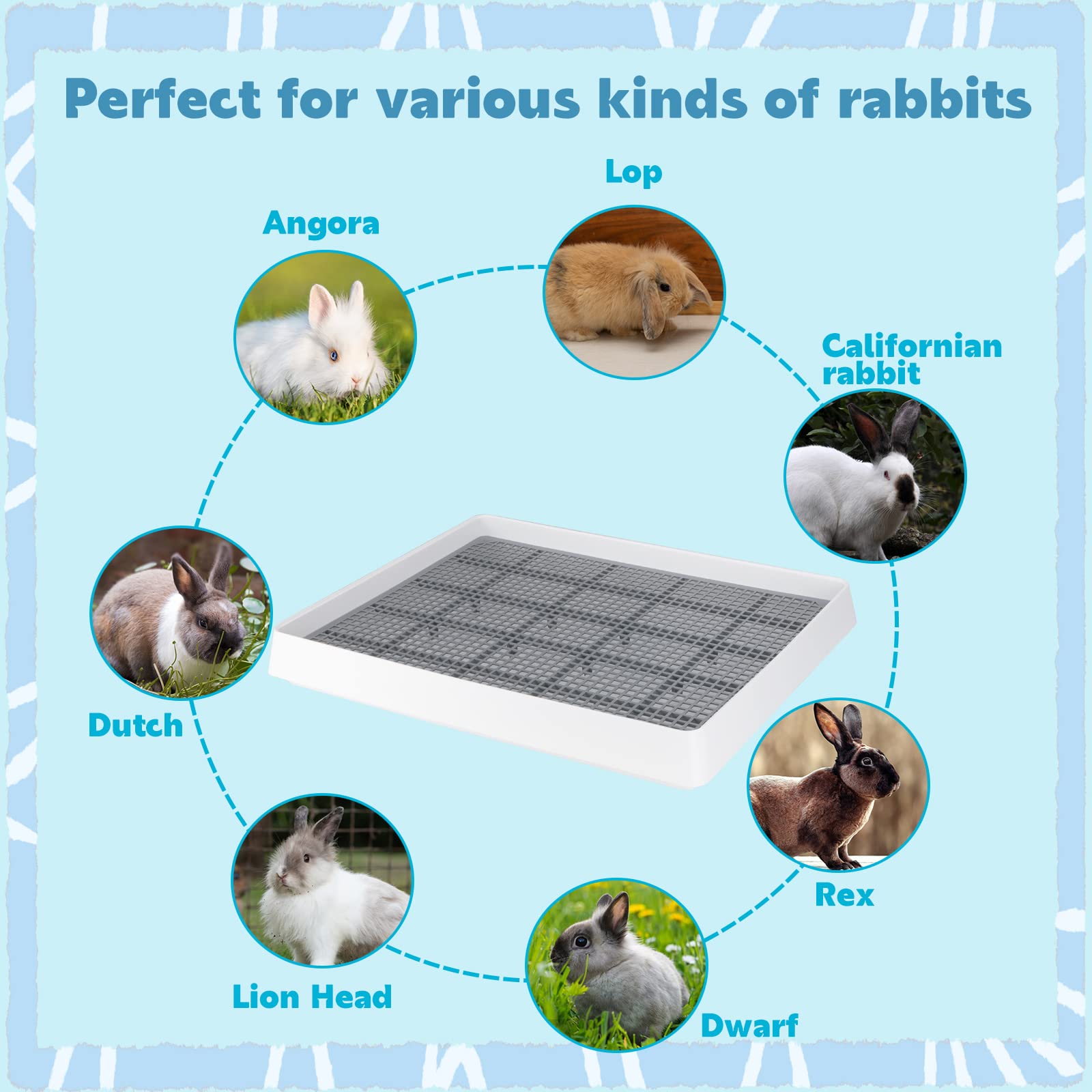 FHTONGE rectangular tray fits cages securely with reduced mess