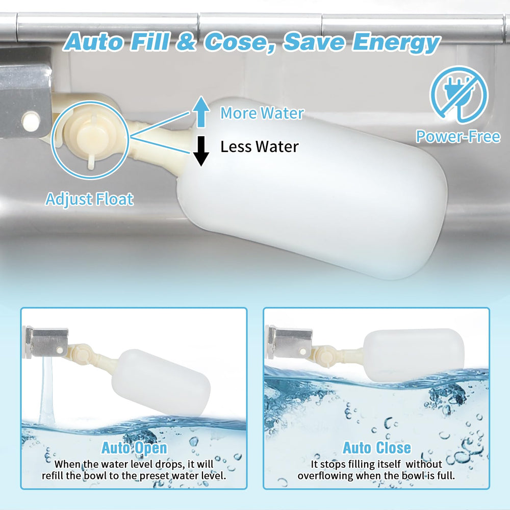 FHTONGE wall-mounted auto waterer keeps water elevated and secure.