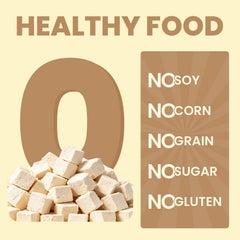 FHZRLP freeze dried chicken pieces closeup, crisp texture preserves nutrients.
