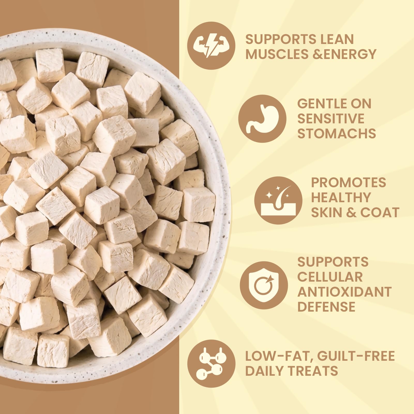 FHZRLP freeze dried chicken treat dog snack showcases easy reward training.