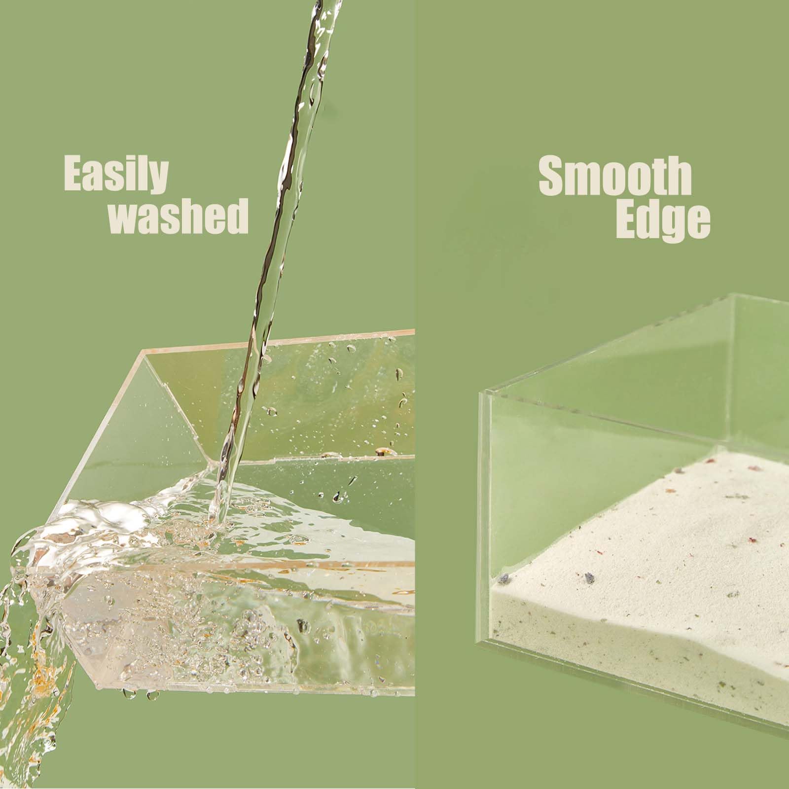 Fibopawer smooth acrylic interior is quick to rinse and dry.