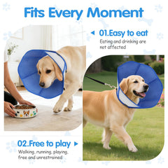 Fickte dog cone includes a neck-padded collar to reduce friction and boost comfort
