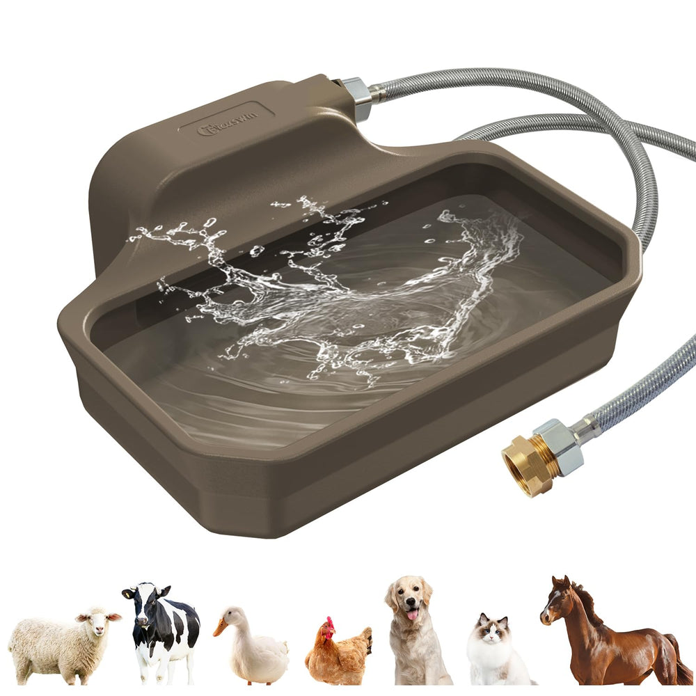 Ficuswin 135oz outdoor water dispenser with a large dog drinking area.