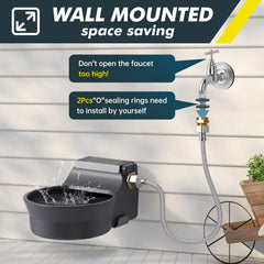 Ficuswin metal wall-mount bracket secures the bowl outdoors.