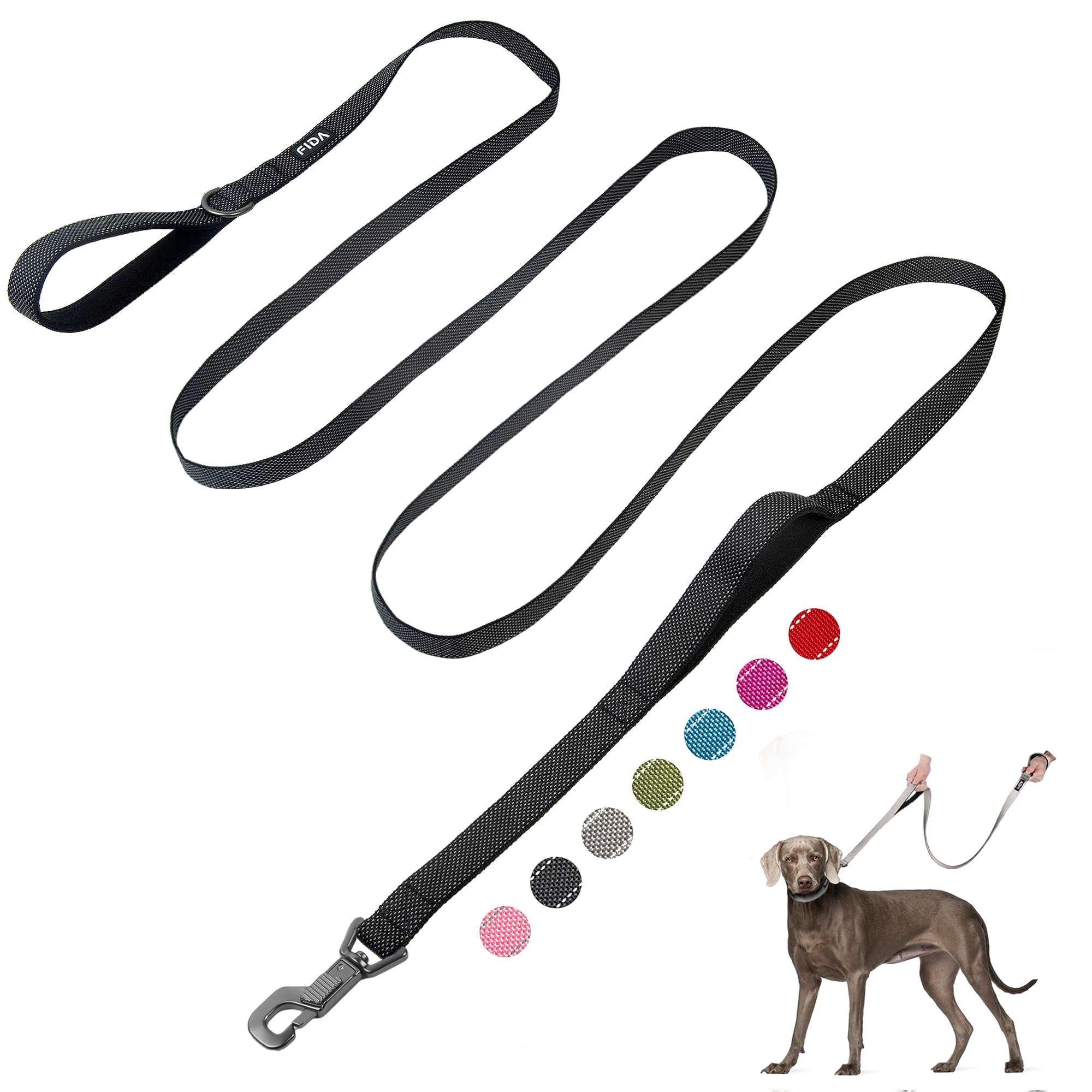 Fida 10ft heavy-duty leash clip with secure automatic lock for daily walks.