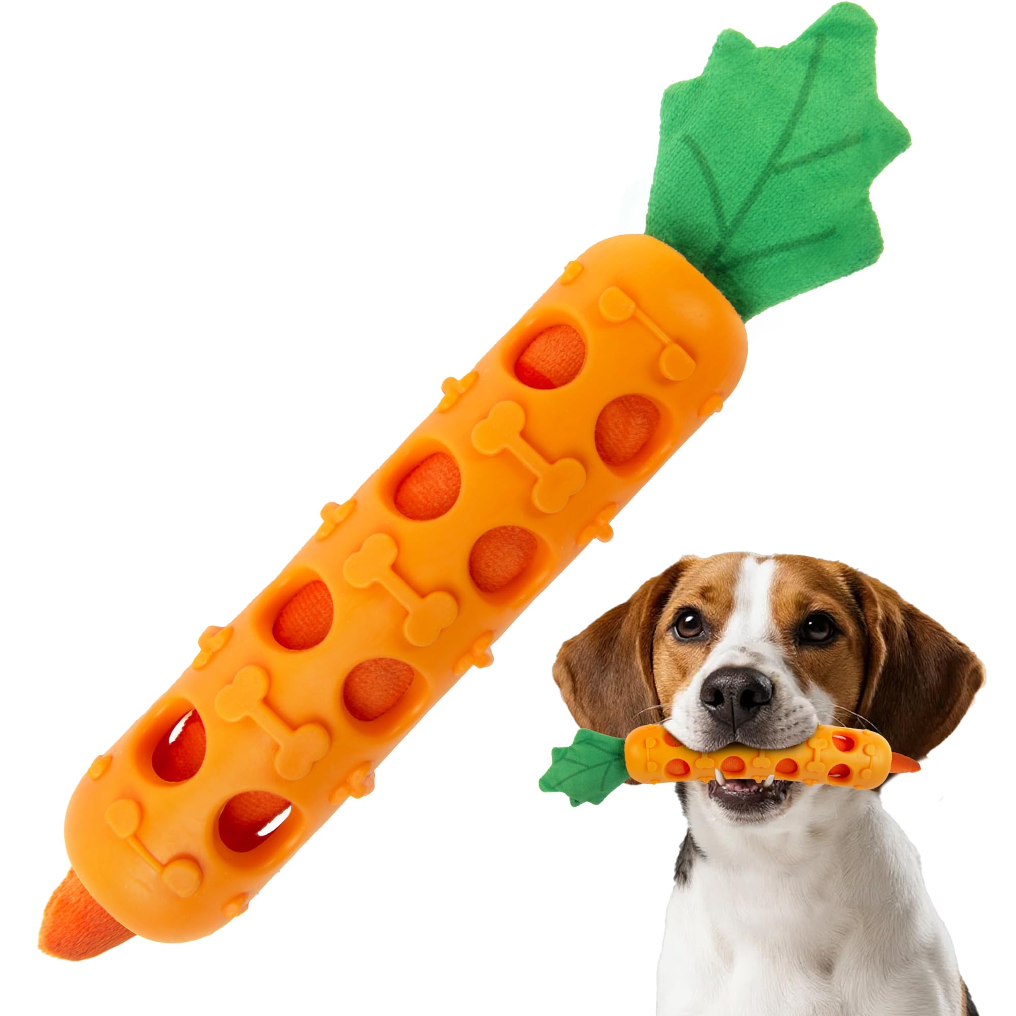 Fida 2-in-1 puppy teething toy carrot shape for interactive chewing and play