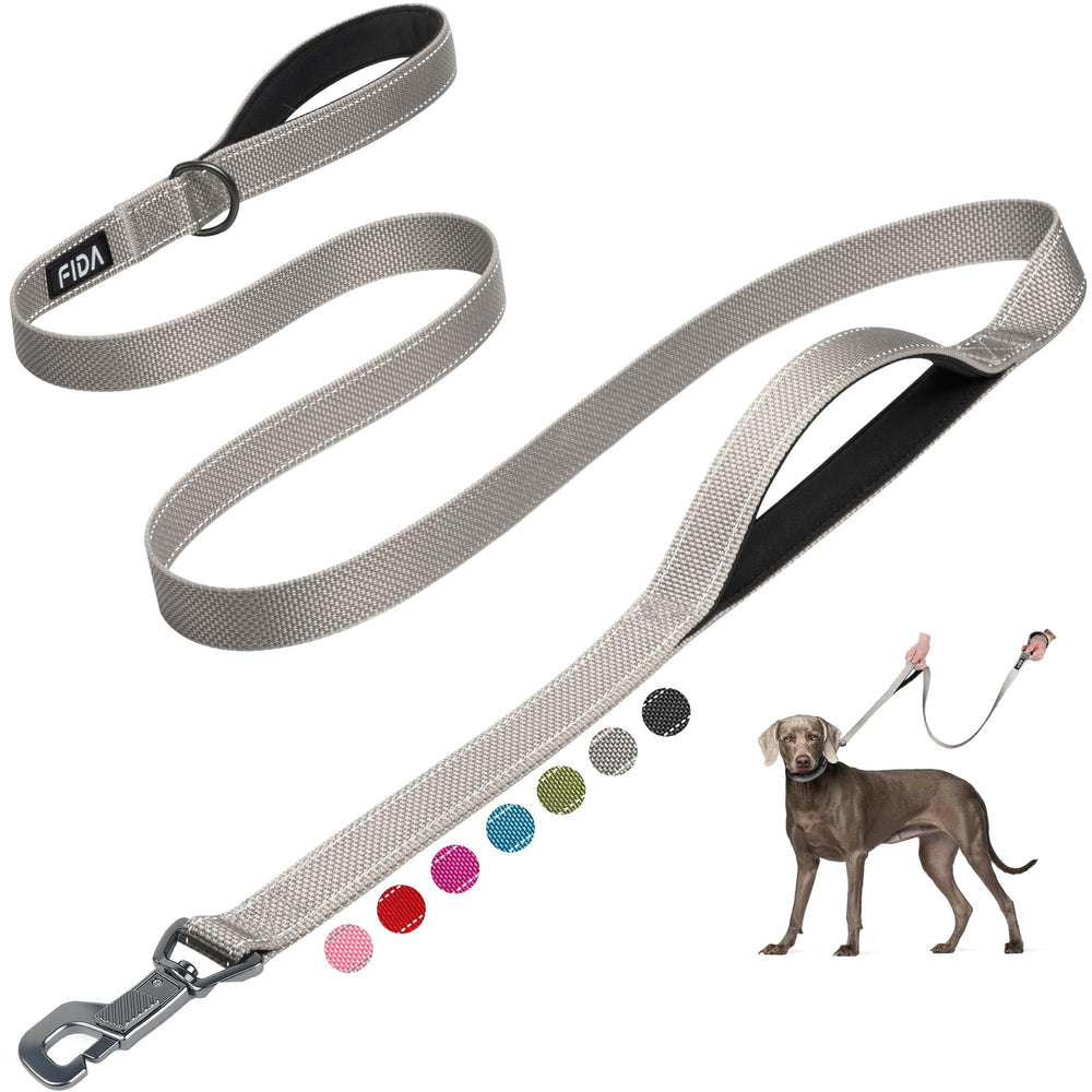 Fida 6 ft heavy-duty leash with padded handles for comfortable daily walks.