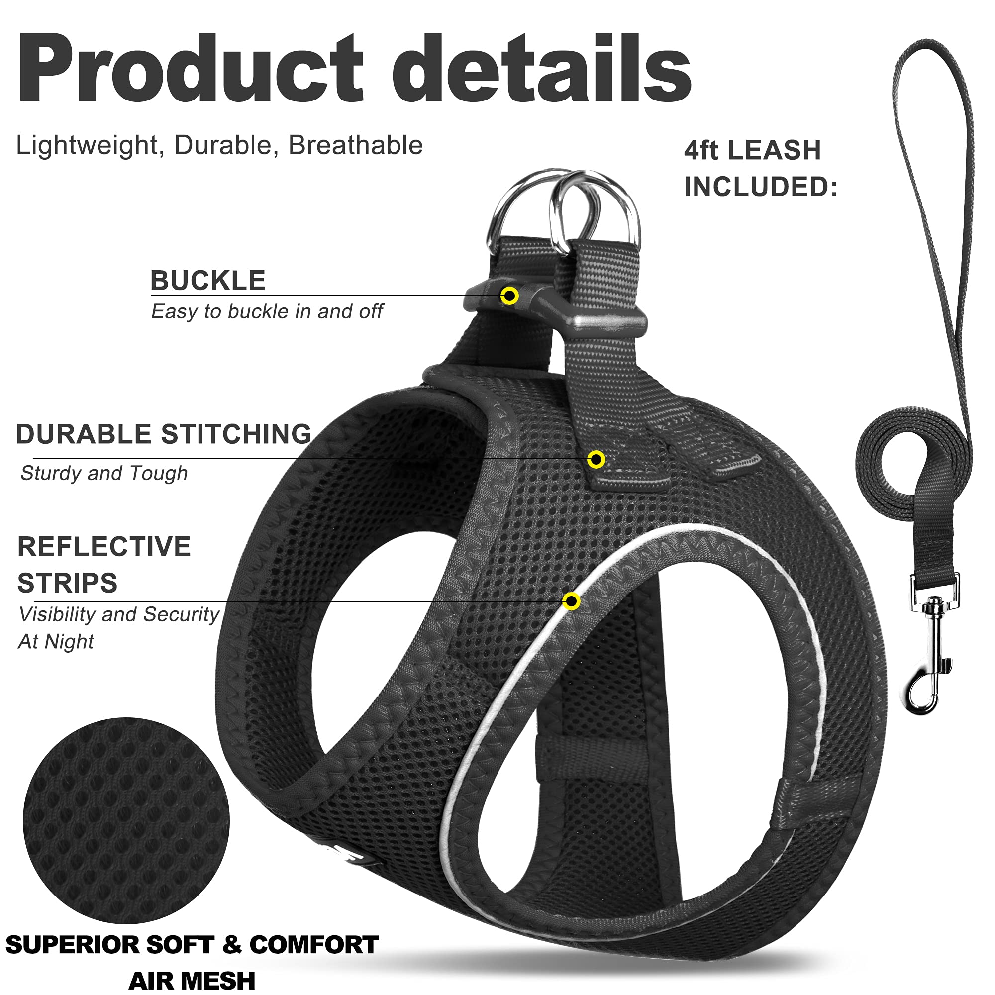 Fida breathable air mesh fabric keeps kittens comfortable and dry.