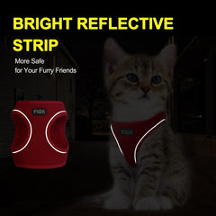 Fida cat harness reflective strips boost visibility during night walks