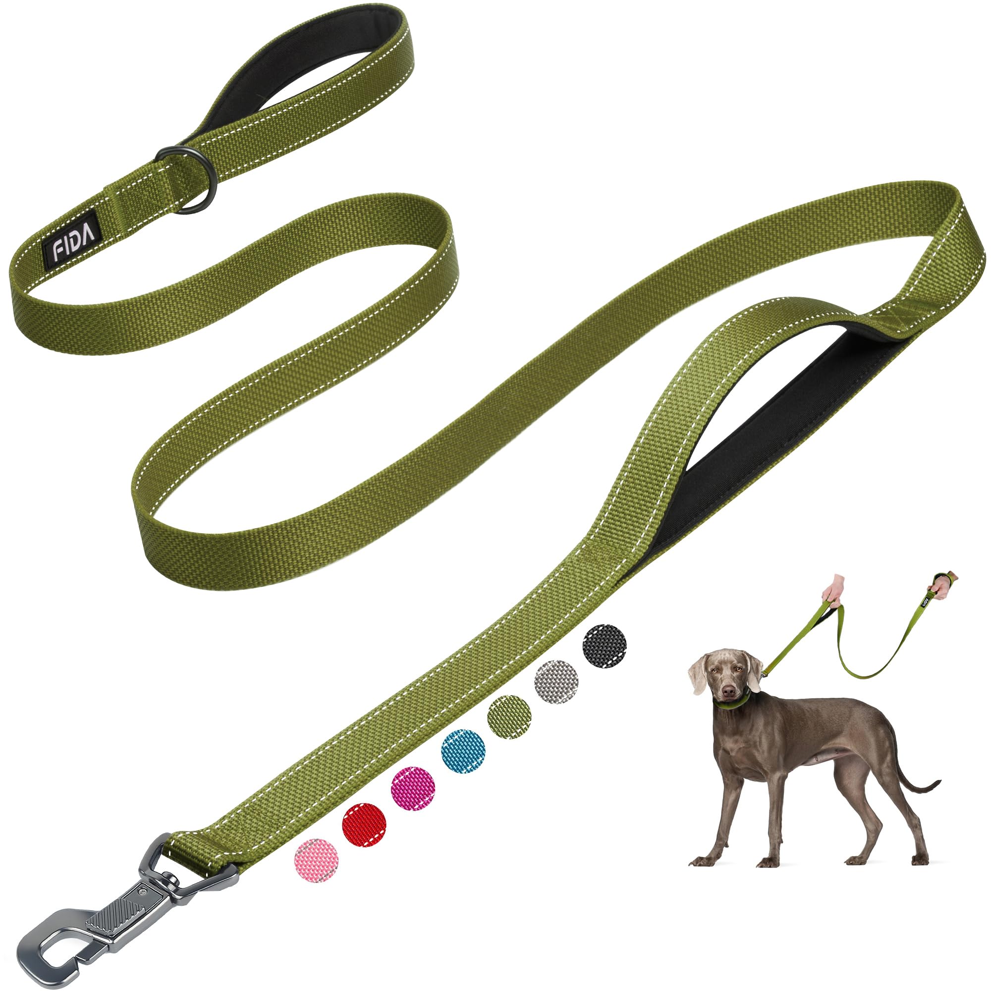 Fida dog leash 6ft heavy-duty nylon for long-lasting daily walks.