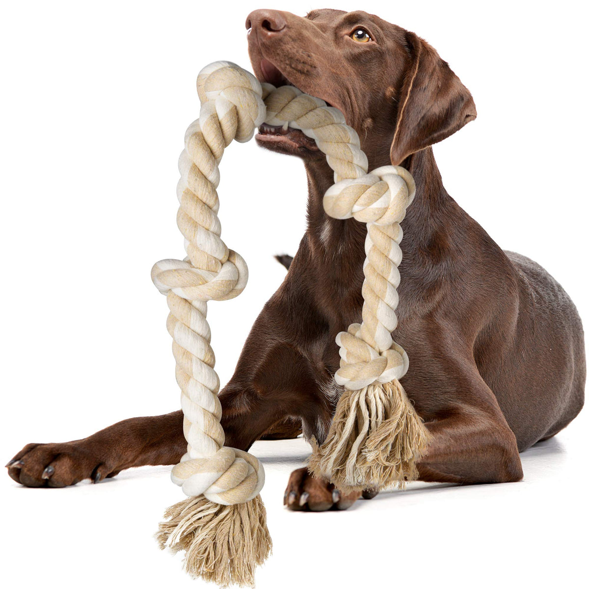 Fida dog rope toy 3 feet for large breeds, promotes interactive play.