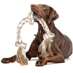 Fida dog rope toy with 3 knots, 2 ft long for strong chewers.
