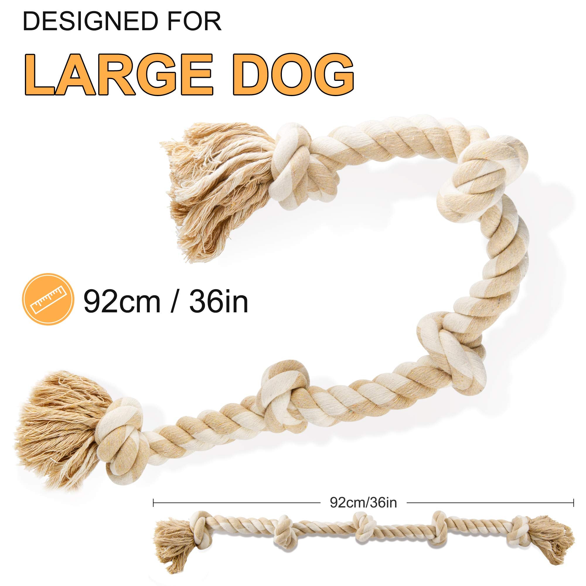 Fida 3-foot rope toy shown indoors, ideal for bonding and fetch.