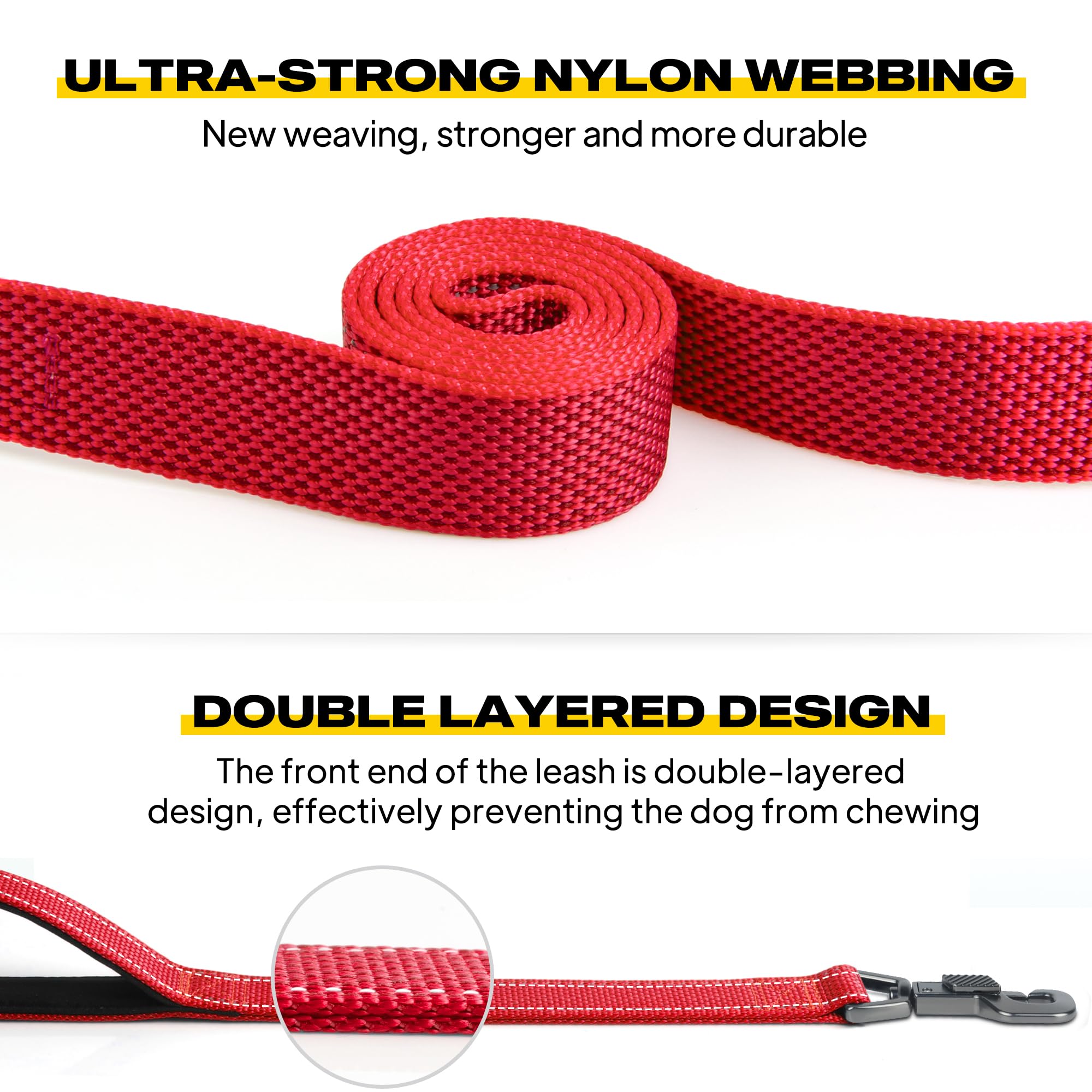 Fida dual padded handles offering a comfortable grip during strong dog pulls.
