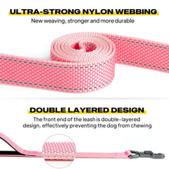 Fida leash features easy snap hook for quick clipping and secure closure.