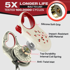 Fida ergonomic soft-handle design provides a comfortable grip during walks.