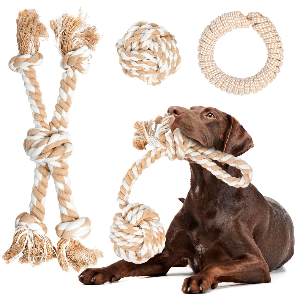 Fida heavy duty rope toy pack shot showing durable set for aggressive chewers